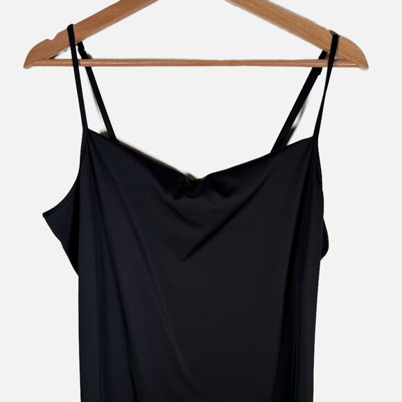 Good American Scuba Midi Dress 5 (2XL) Black Bodycon Square Neck Adjustable - Picture 6 of 13